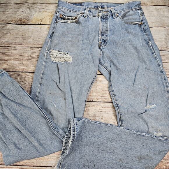Levi’s 501XX Blue Jeans Distressed Men's Size 30x32 Straight leg - Picture 1 of 11